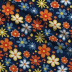 Mod Daisy Daze Pattern 12 Fleece Fabric — fleece fabric folded close-up preview (mv-fleece-v1:lying)