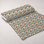 Mod Daisy Daze Pattern 15 Fleece Fabric — fleece fabric unrolled bolt preview (mv-fleece-v1:bolt)