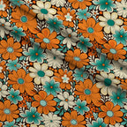 Mod Daisy Daze Pattern 17 Fleece Fabric — fleece fabric folded close-up preview (mv-fleece-v1:lying)