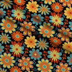 Mod Daisy Daze Pattern 19 Fleece Fabric — fleece fabric folded close-up preview (mv-fleece-v1:lying)