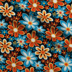 Mod Daisy Daze Pattern 2 Fleece Fabric — fleece fabric folded close-up preview (mv-fleece-v1:lying)