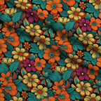 Mod Daisy Daze Pattern 20 Fleece Fabric — fleece fabric folded close-up preview (mv-fleece-v1:lying)