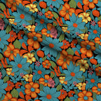 Mod Daisy Daze Pattern 7 Fleece Fabric — fleece fabric folded close-up preview (mv-fleece-v1:lying)