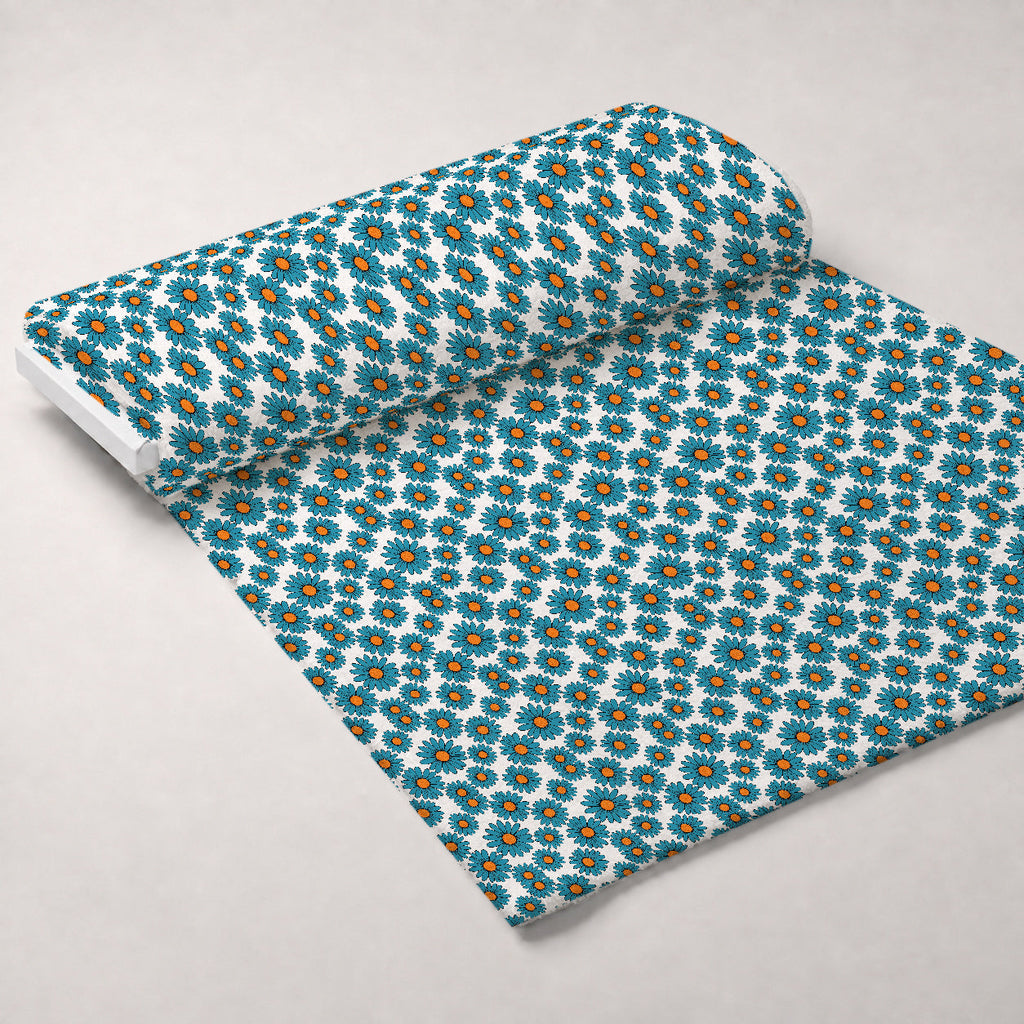 Mod Petal Pop Pattern 1 Fleece Fabric — fleece fabric unrolled bolt preview (mv-fleece-v1:bolt)