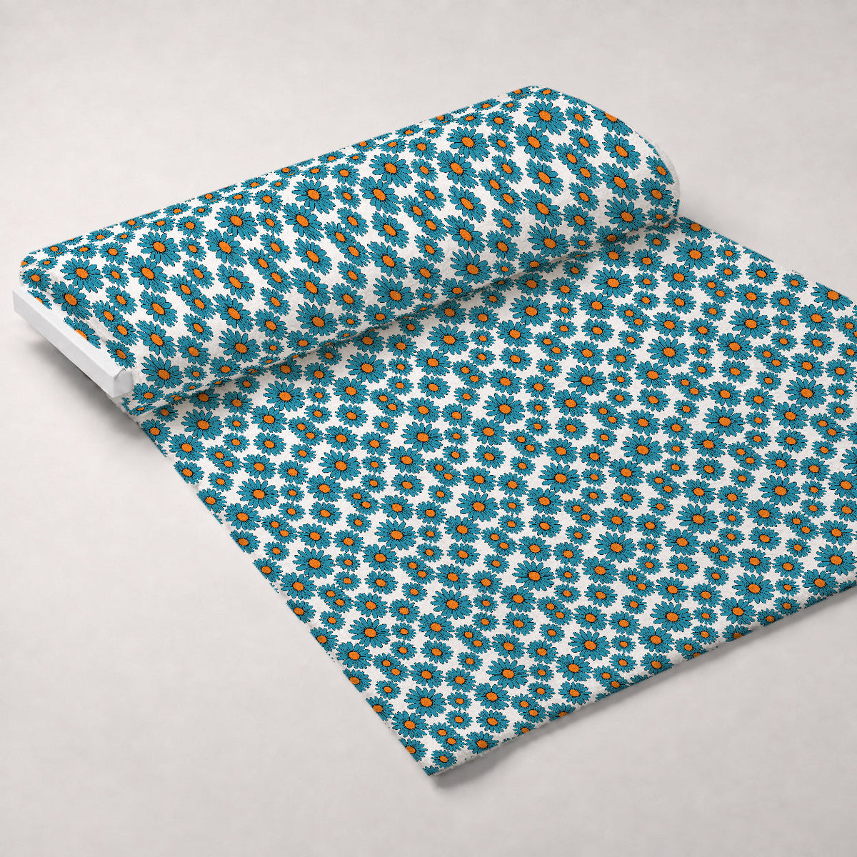 Mod Petal Pop Pattern 1 Fleece Fabric — fleece fabric unrolled bolt preview (mv-fleece-v1:bolt)