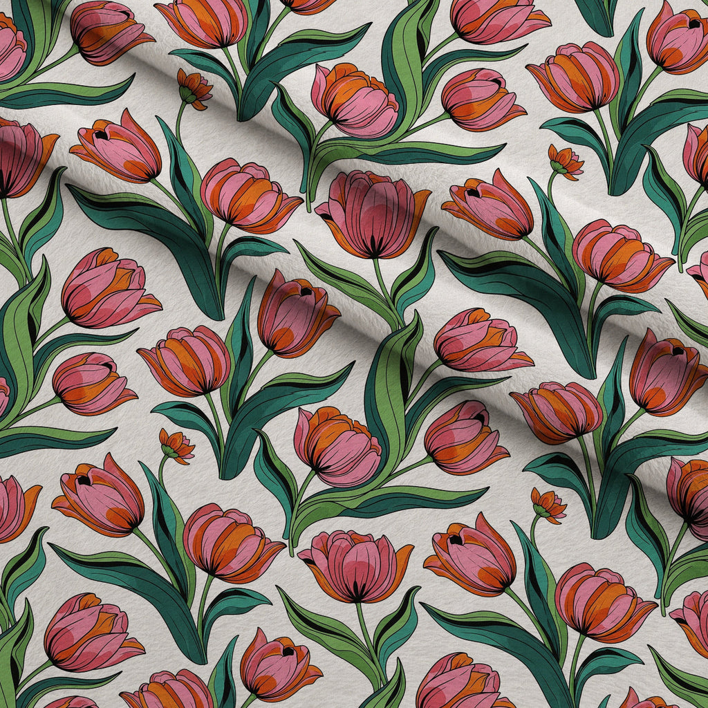 Mod Petal Pop Pattern 17 Fleece Fabric — fleece fabric folded close-up preview (mv-fleece-v1:lying)