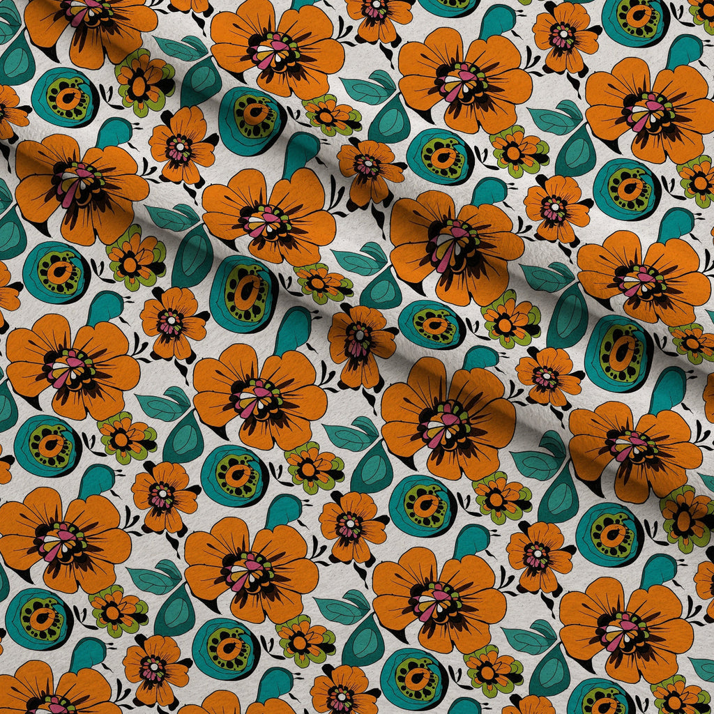 Mod Petal Pop Pattern 2 Fleece Fabric — fleece fabric folded close-up preview (mv-fleece-v1:lying)