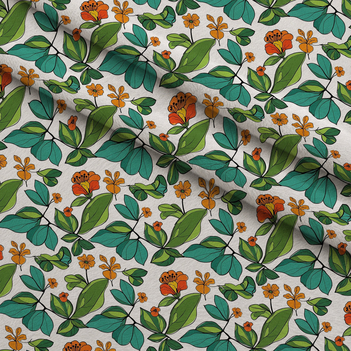 Mod Petal Pop Pattern 21 Fleece Fabric — fleece fabric folded close-up preview (mv-fleece-v1:lying)