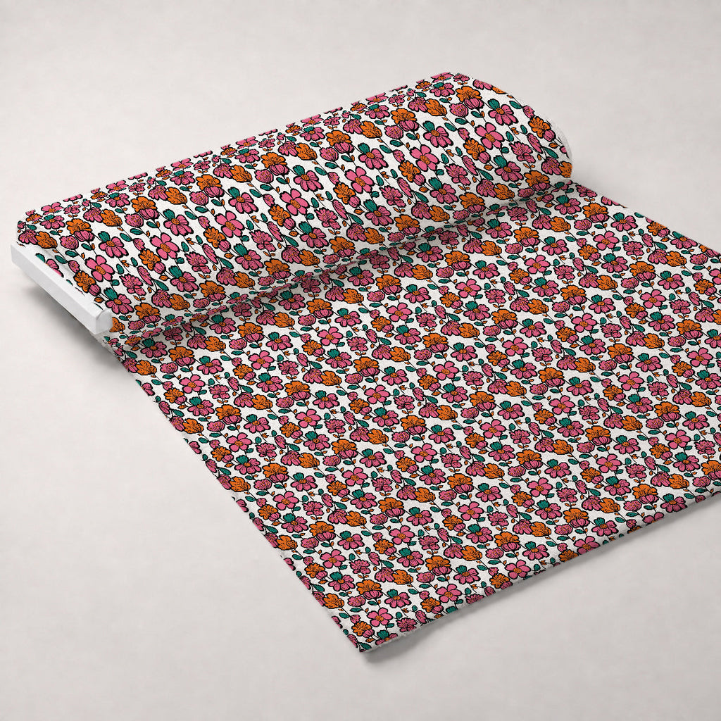 Mod Petal Pop Pattern 22 Fleece Fabric — fleece fabric unrolled bolt preview (mv-fleece-v1:bolt)