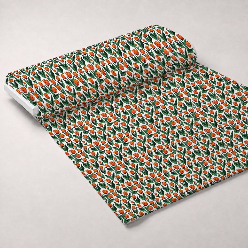 Mod Petal Pop Pattern 4 Fleece Fabric — fleece fabric unrolled bolt preview (mv-fleece-v1:bolt)