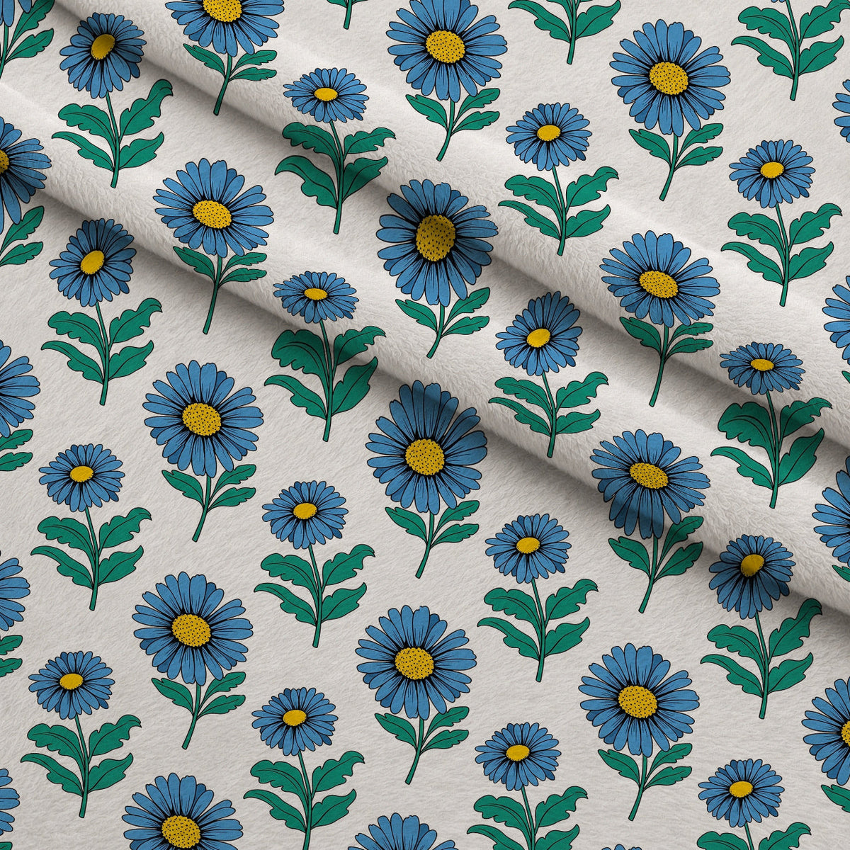Mod Petal Pop Pattern 5 Fleece Fabric — fleece fabric folded close-up preview (mv-fleece-v1:lying)