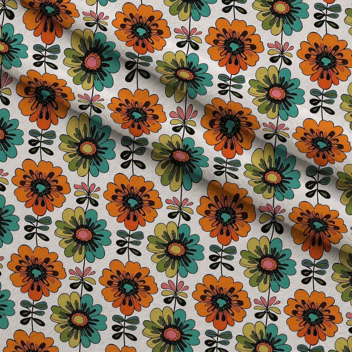Mod Petal Pop Pattern 6 Fleece Fabric — fleece fabric folded close-up preview (mv-fleece-v1:lying)