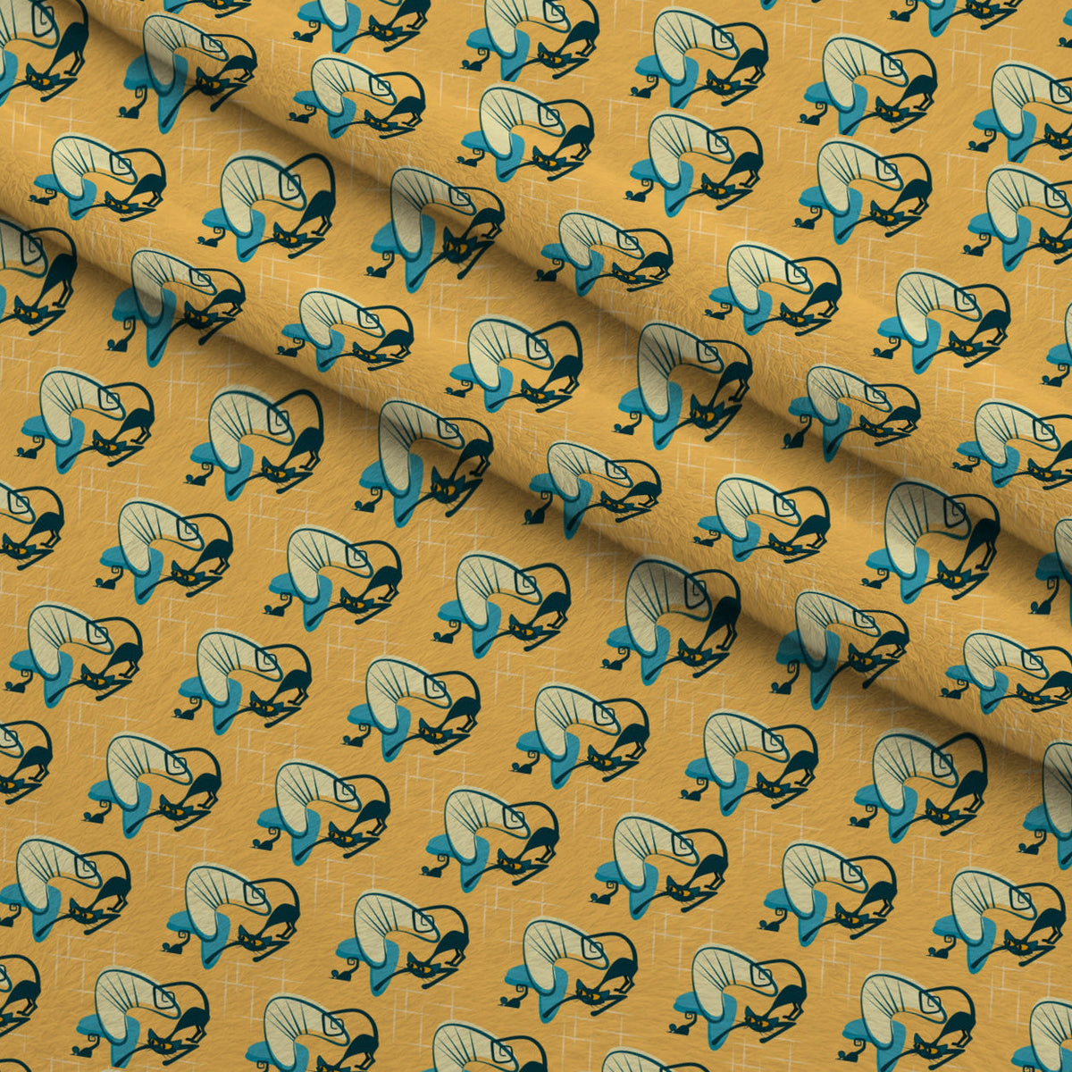 Mod Whiskers Pattern 7 Fleece Fabric — fleece fabric folded close-up preview (mv-fleece-v1:lying)