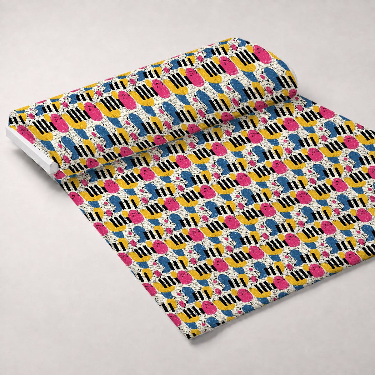 Modern Music Art Fleece Fabric — fleece fabric unrolled bolt preview (mv-fleece-v1:bolt)