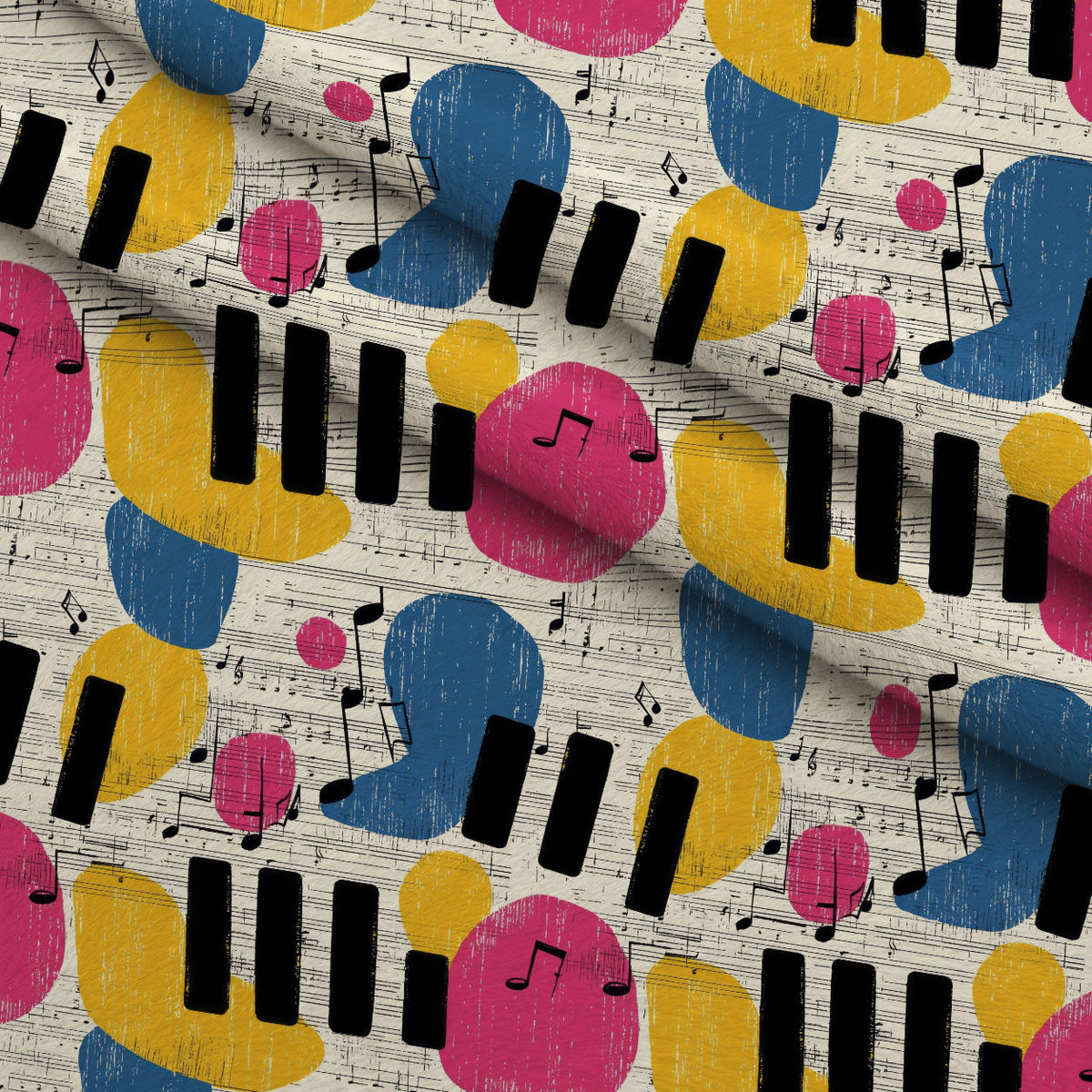 Modern Music Art Fleece Fabric — fleece fabric folded close-up preview (mv-fleece-v1:lying)