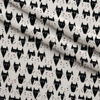 Monochrome Meows Pattern 10 Fleece Fabric — fleece fabric folded close-up preview (mv-fleece-v1:lying)