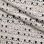 Monochrome Meows Pattern 3 Fleece Fabric — fleece fabric folded close-up preview (mv-fleece-v1:lying)