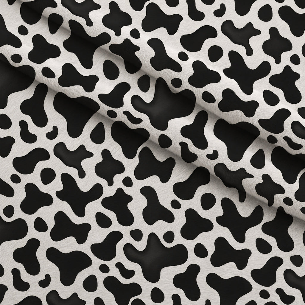 Moo Spots Pattern 3 Fleece Fabric — fleece fabric folded close-up preview (mv-fleece-v1:lying)