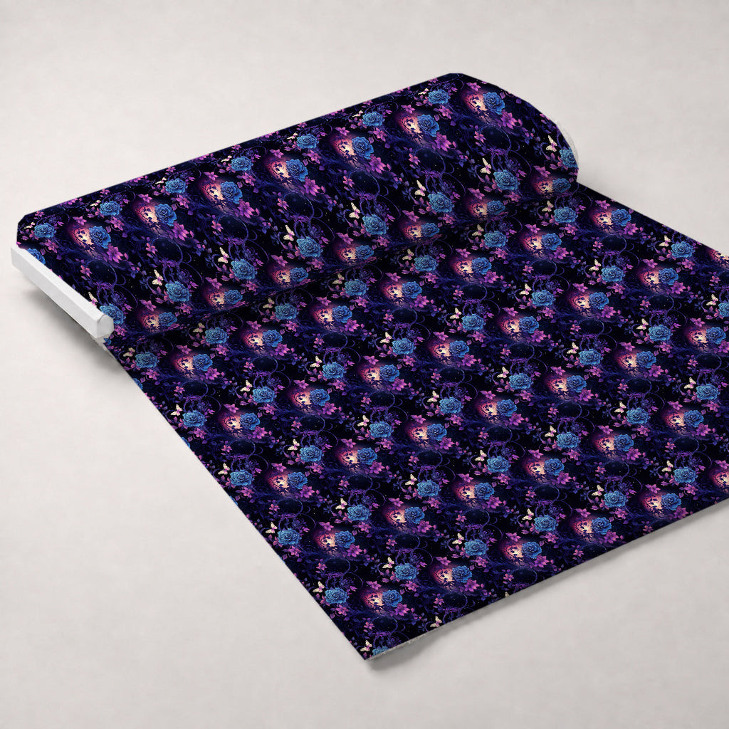 Moonlit Blooms Pattern 1 Fleece Fabric — fleece fabric unrolled bolt preview (mv-fleece-v1:bolt)