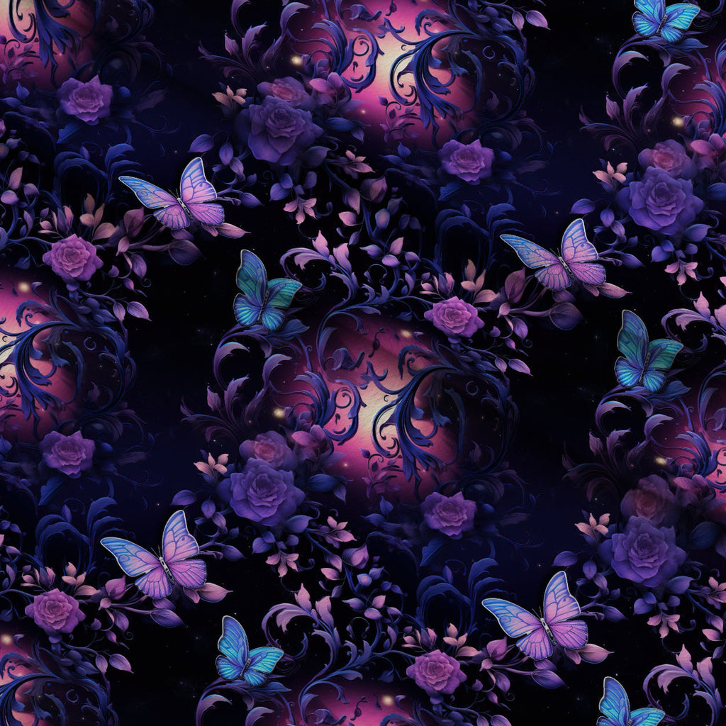 Moonlit Blooms Pattern 10 Fleece Fabric — fleece fabric folded close-up preview (mv-fleece-v1:lying)