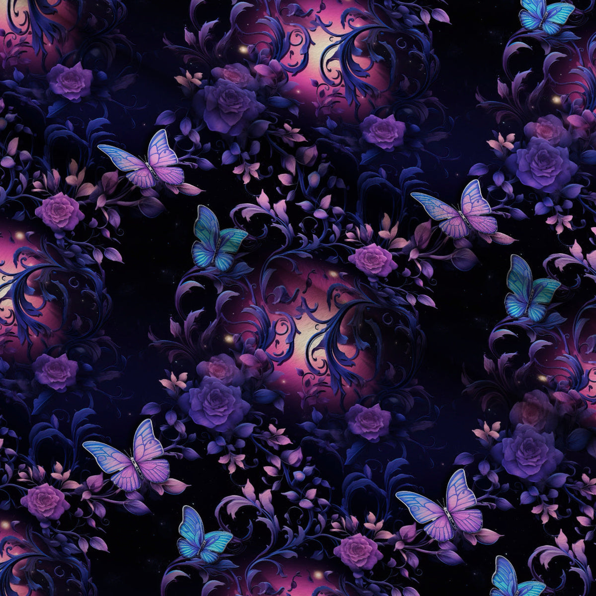 Moonlit Blooms Pattern 10 Fleece Fabric — fleece fabric folded close-up preview (mv-fleece-v1:lying)