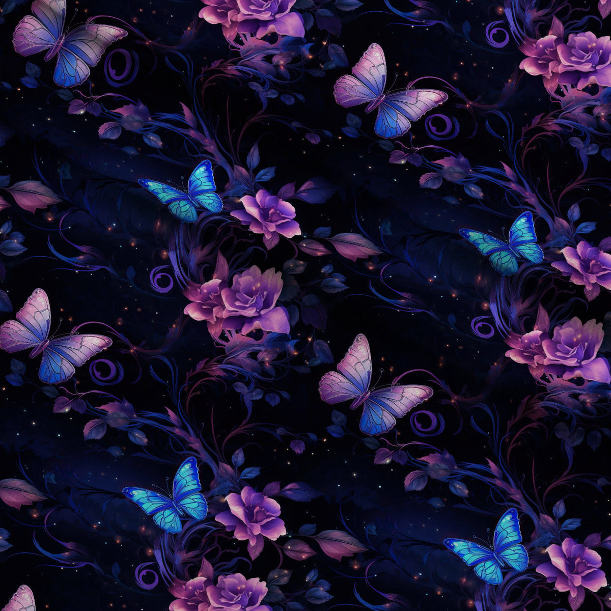 Moonlit Blooms Pattern 12 Fleece Fabric — fleece fabric folded close-up preview (mv-fleece-v1:lying)