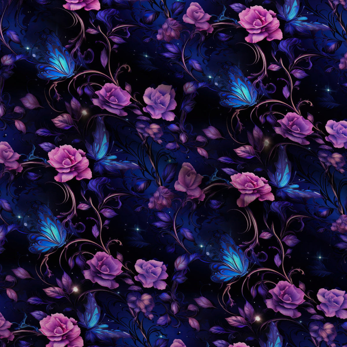 Moonlit Blooms Pattern 2 Fleece Fabric — fleece fabric folded close-up preview (mv-fleece-v1:lying)