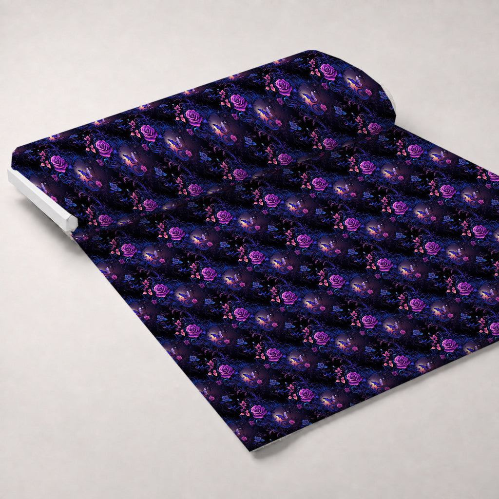 Moonlit Blooms Pattern 4 Fleece Fabric — fleece fabric unrolled bolt preview (mv-fleece-v1:bolt)