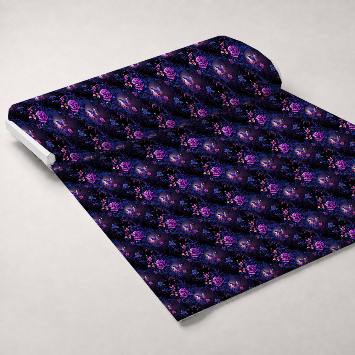 Moonlit Blooms Pattern 4 Fleece Fabric — fleece fabric unrolled bolt preview (mv-fleece-v1:bolt)