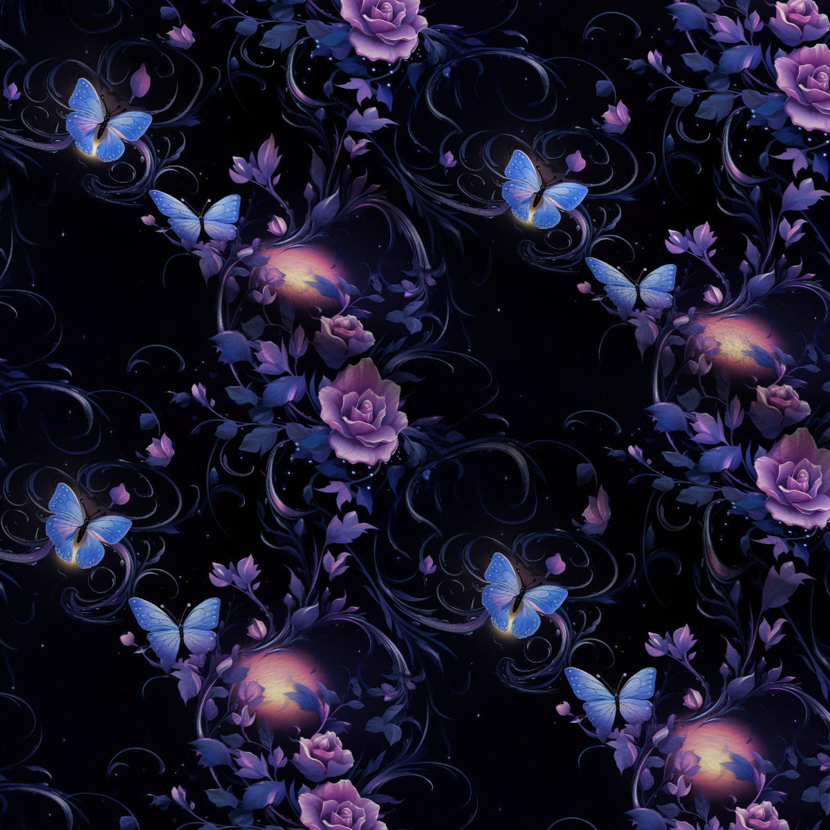 Moonlit Blooms Pattern 5 Fleece Fabric — fleece fabric folded close-up preview (mv-fleece-v1:lying)