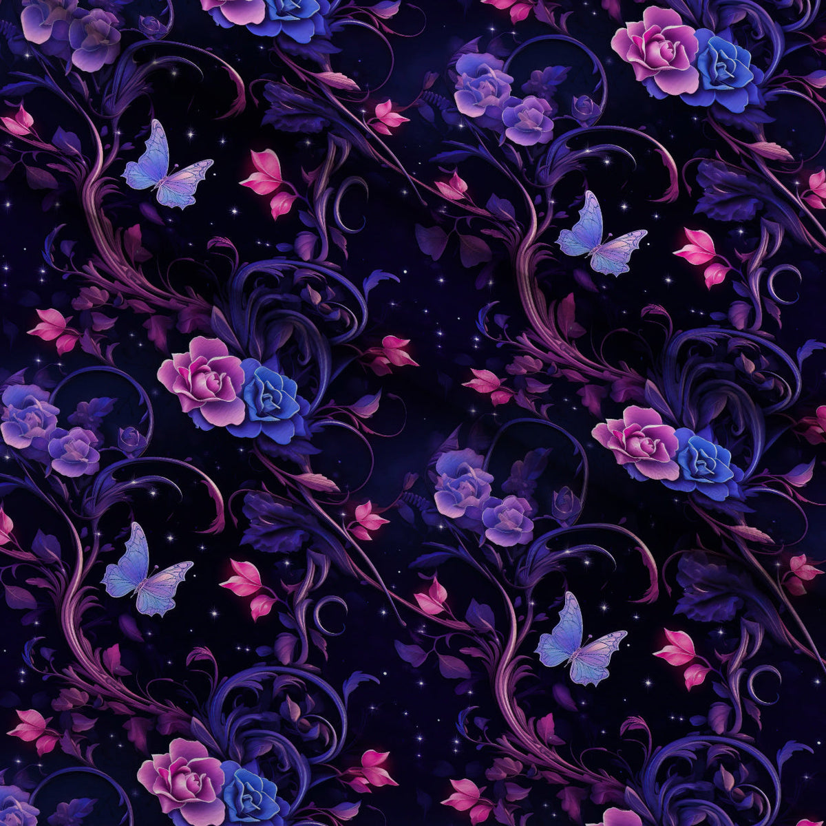 Moonlit Blooms Pattern 6 Fleece Fabric — fleece fabric folded close-up preview (mv-fleece-v1:lying)