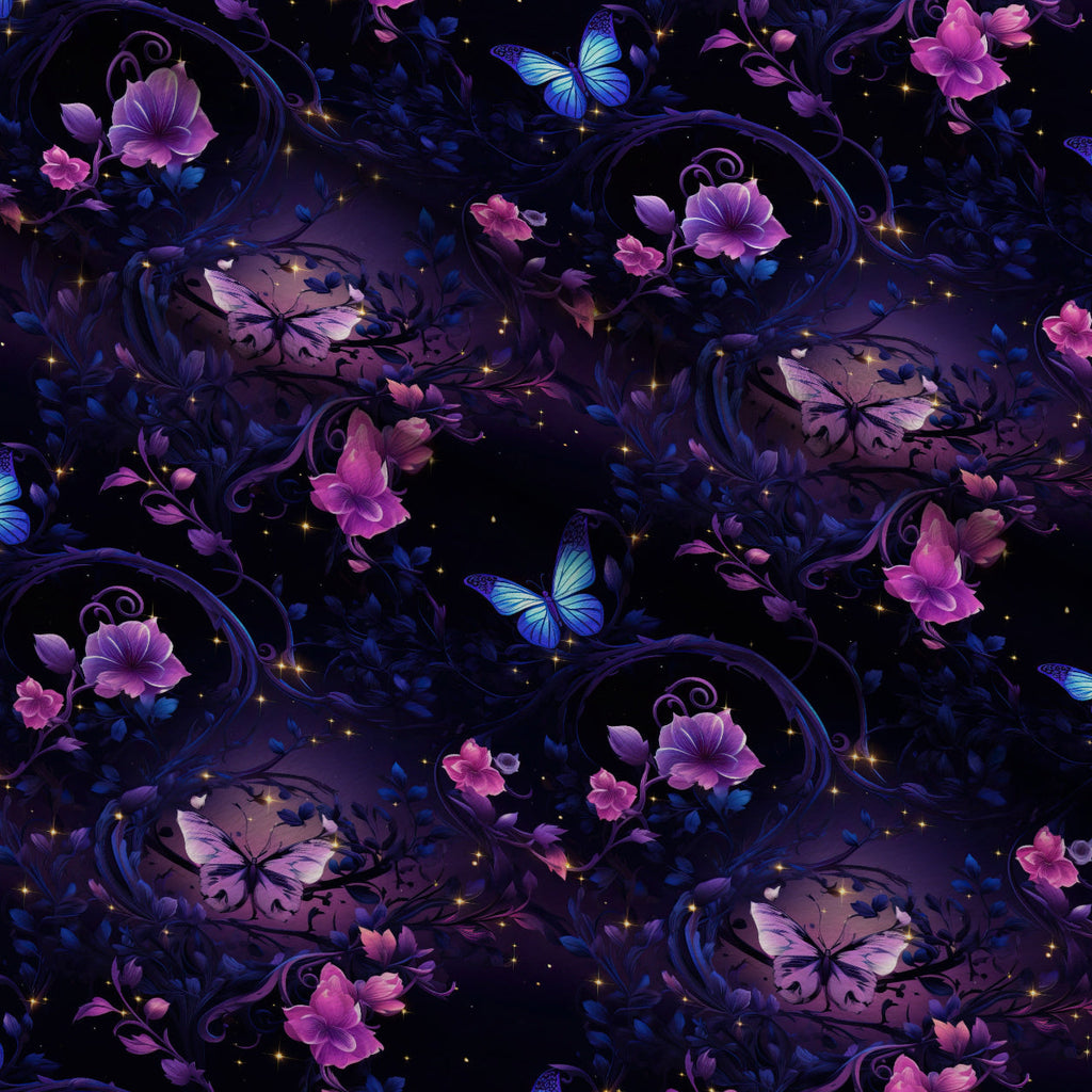 Moonlit Blooms Pattern 7 Fleece Fabric — fleece fabric folded close-up preview (mv-fleece-v1:lying)