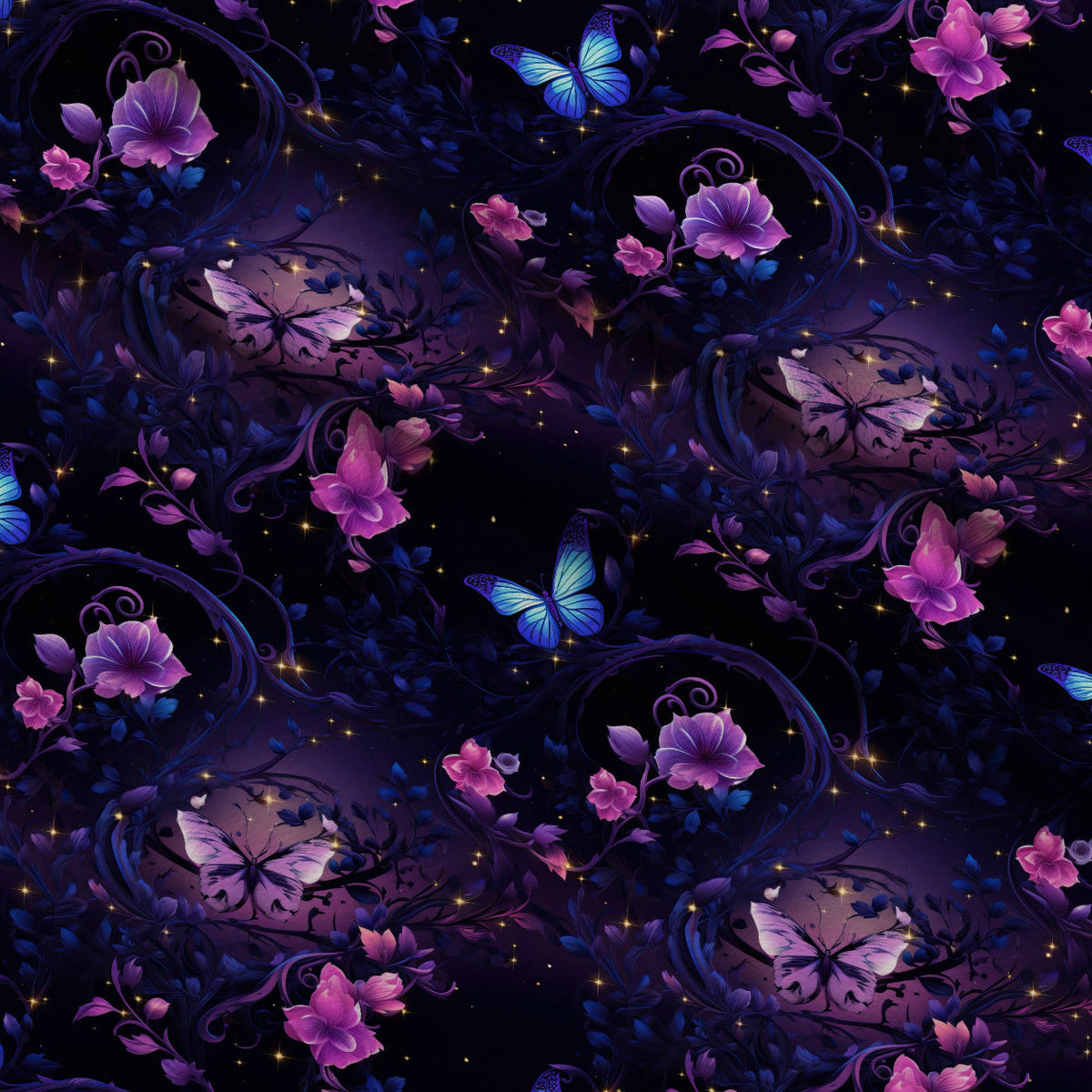 Moonlit Blooms Pattern 7 Fleece Fabric — fleece fabric folded close-up preview (mv-fleece-v1:lying)