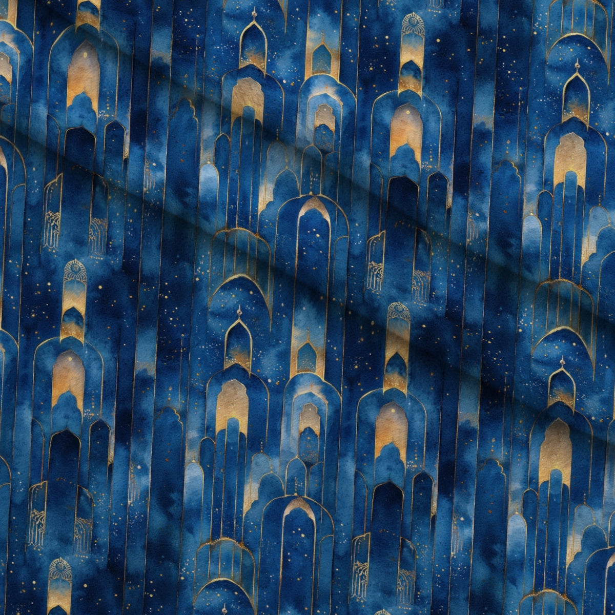 Moonlit Cathedral Pattern 11 Fleece Fabric — fleece fabric folded close-up preview (mv-fleece-v1:lying)