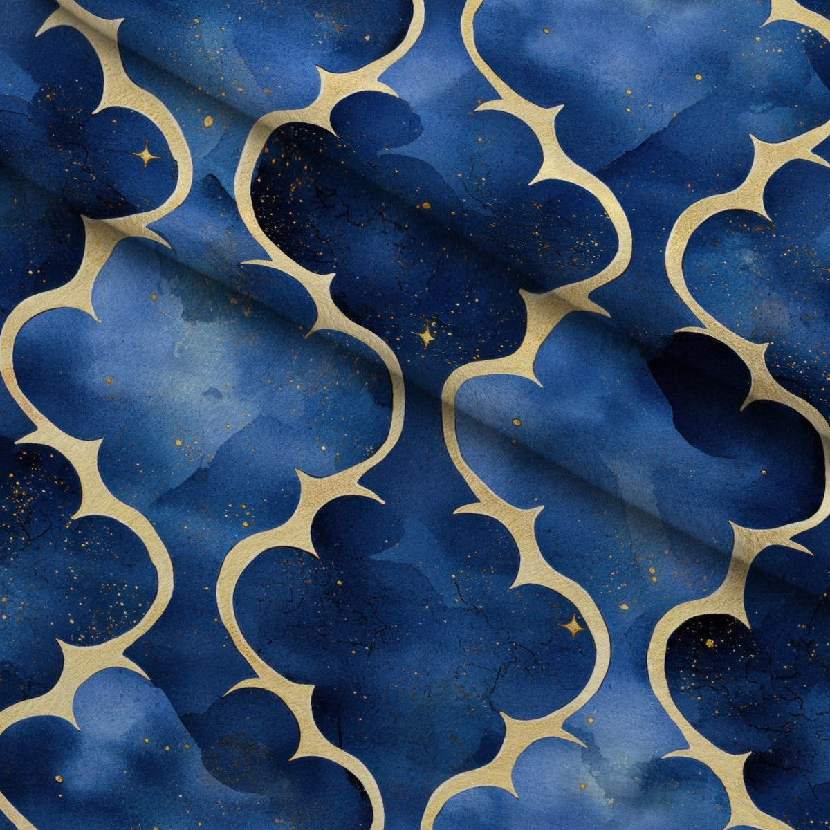 Moonlit Cathedral Pattern 13 Fleece Fabric — fleece fabric folded close-up preview (mv-fleece-v1:lying)