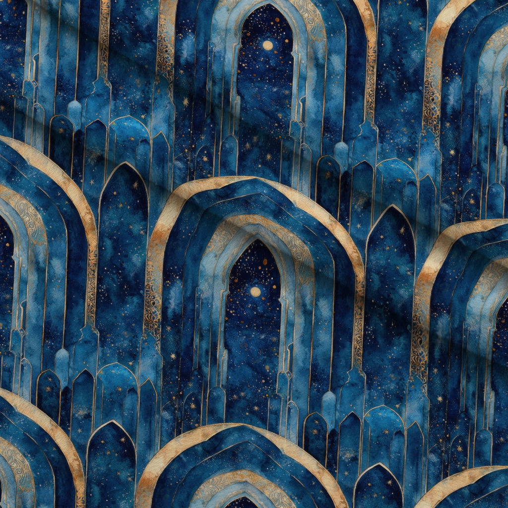 Moonlit Cathedral Pattern 19 Fleece Fabric — fleece fabric folded close-up preview (mv-fleece-v1:lying)