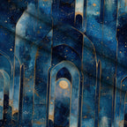Moonlit Cathedral Pattern 22 Fleece Fabric — fleece fabric folded close-up preview (mv-fleece-v1:lying)