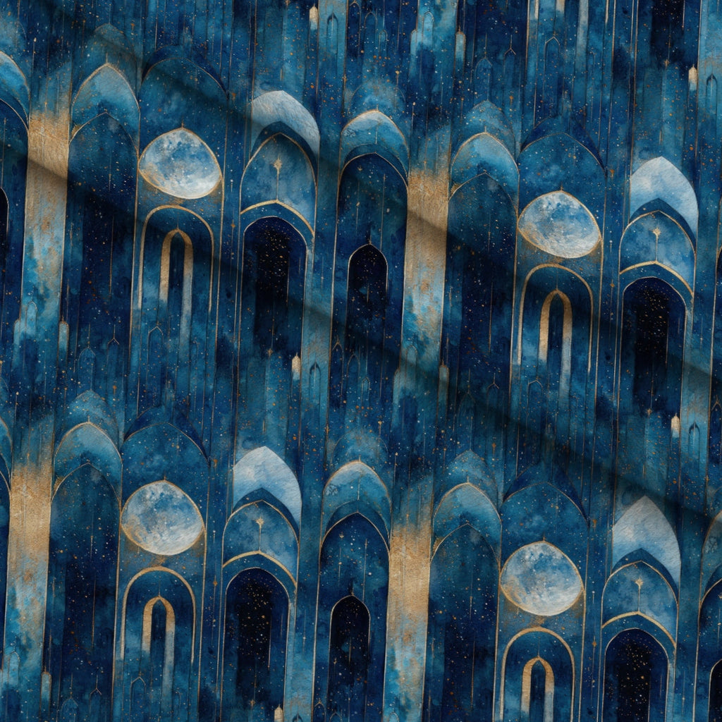 Moonlit Cathedral Pattern 24 Fleece Fabric — fleece fabric folded close-up preview (mv-fleece-v1:lying)