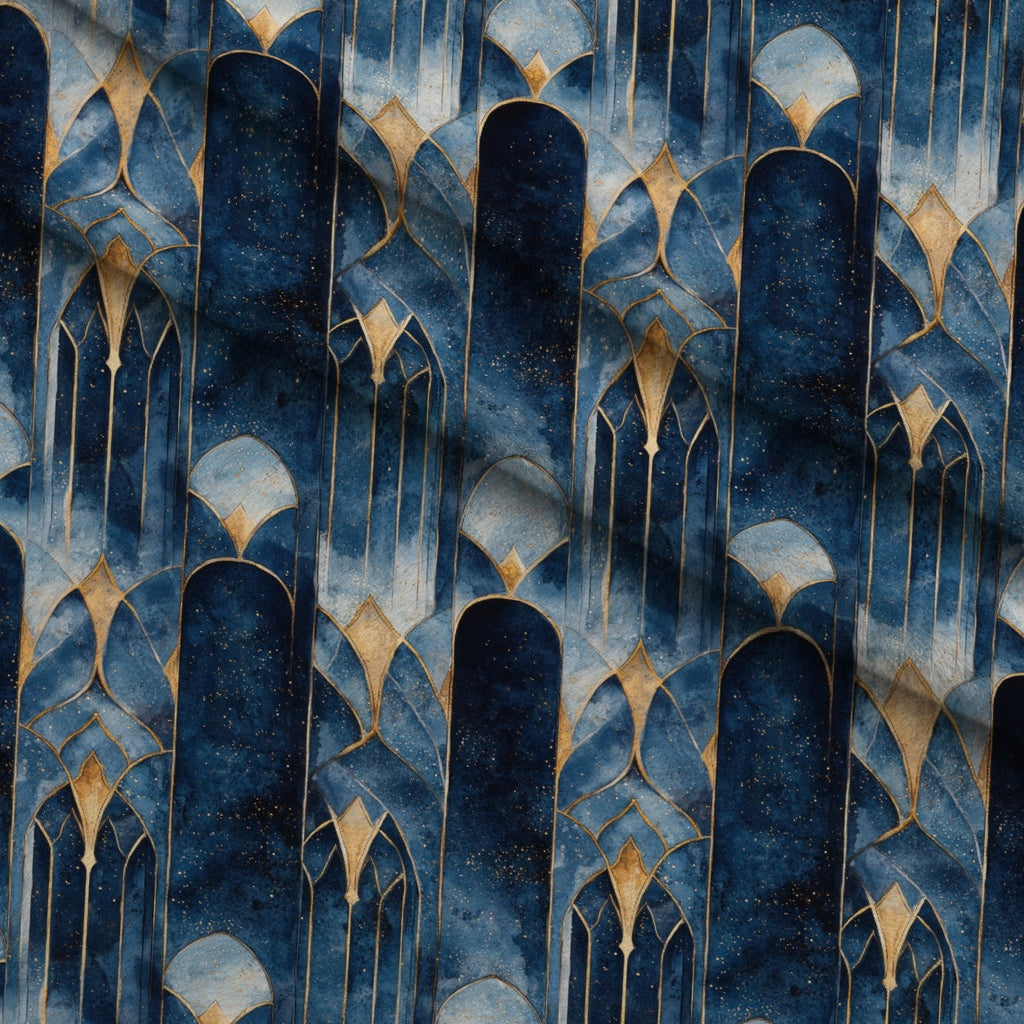 Moonlit Cathedral Pattern 25 Fleece Fabric — fleece fabric folded close-up preview (mv-fleece-v1:lying)