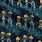 Moonlit Cathedral Pattern 8 Fleece Fabric — fleece fabric folded close-up preview (mv-fleece-v1:lying)