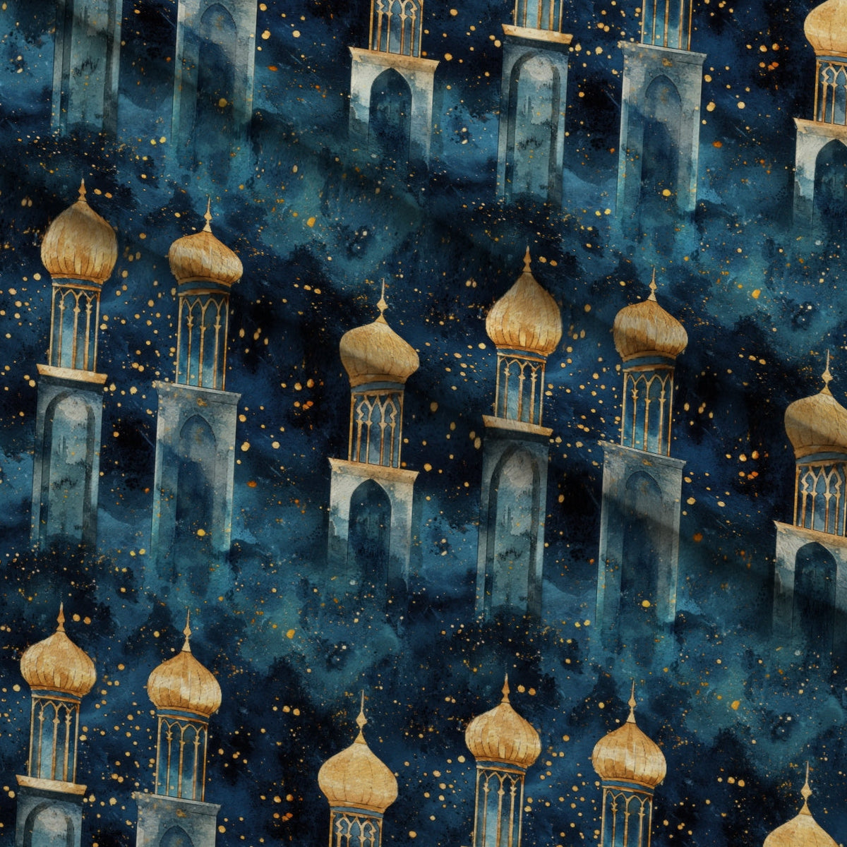 Moonlit Cathedral Pattern 8 Fleece Fabric — fleece fabric folded close-up preview (mv-fleece-v1:lying)