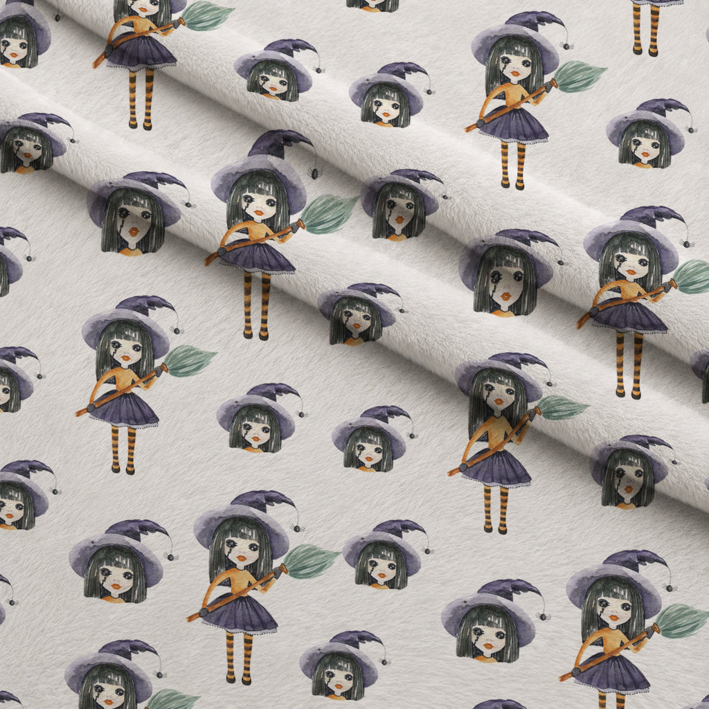 Moonlit Mischief Pattern 1 Fleece Fabric — fleece fabric folded close-up preview (mv-fleece-v1:lying)