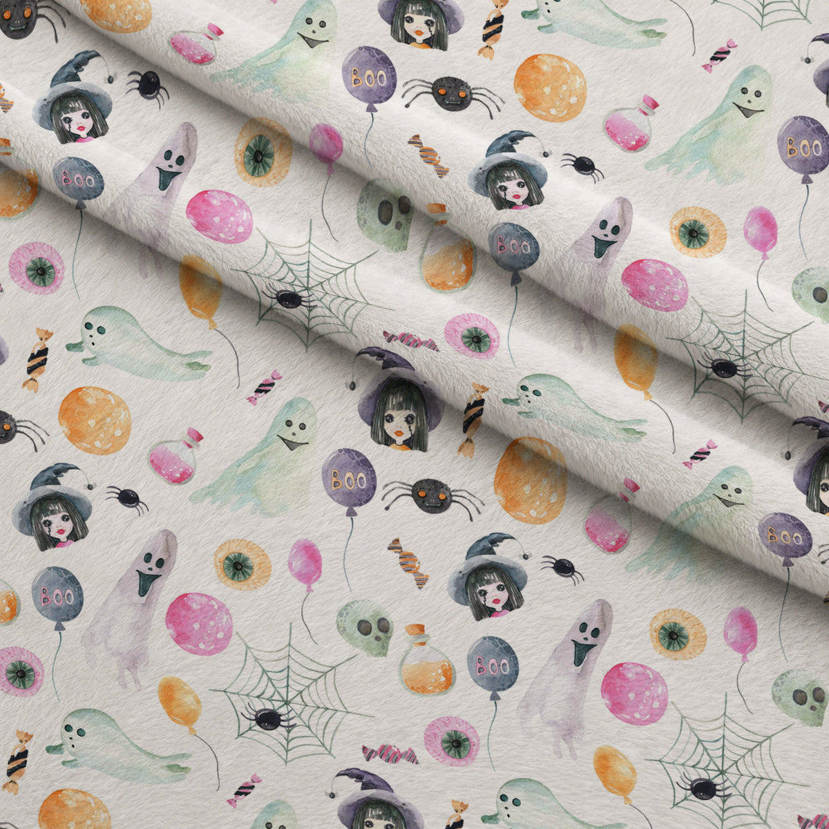 Moonlit Mischief Pattern 20 Fleece Fabric — fleece fabric folded close-up preview (mv-fleece-v1:lying)