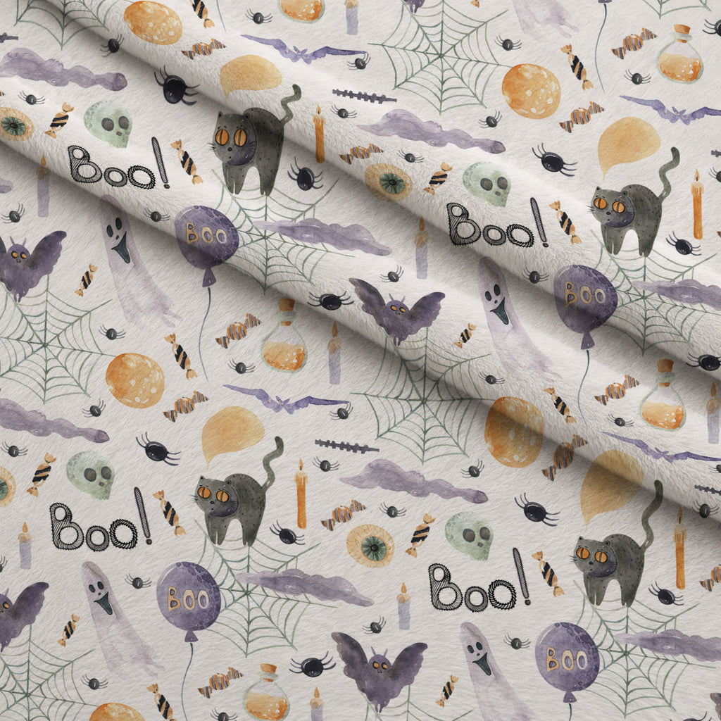 Moonlit Mischief Pattern 3 Fleece Fabric — fleece fabric folded close-up preview (mv-fleece-v1:lying)