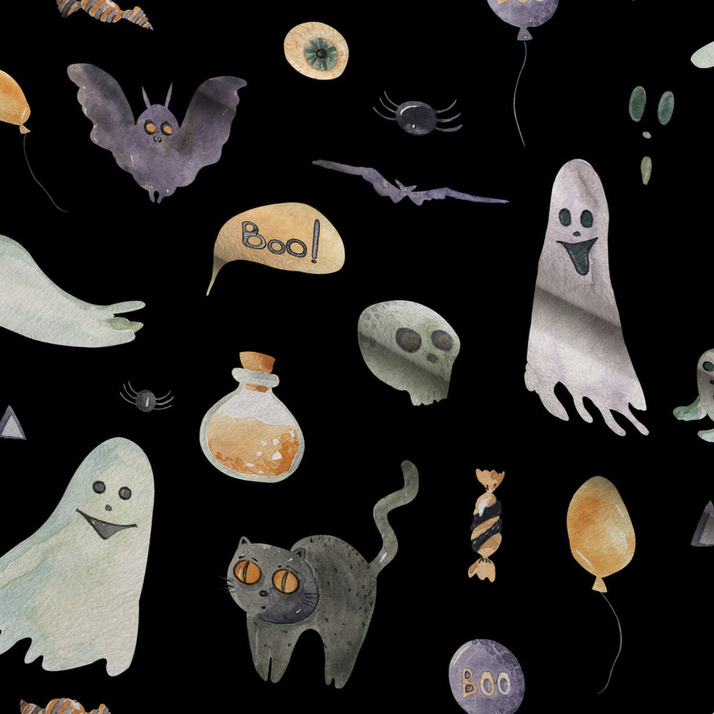 Moonlit Mischief Pattern 6 Fleece Fabric — fleece fabric folded close-up preview (mv-fleece-v1:lying)
