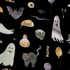 Moonlit Mischief Pattern 6 Fleece Fabric — fleece fabric folded close-up preview (mv-fleece-v1:lying)