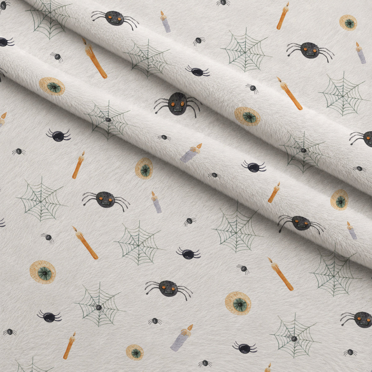 Moonlit Mischief Pattern 9 Fleece Fabric — fleece fabric folded close-up preview (mv-fleece-v1:lying)