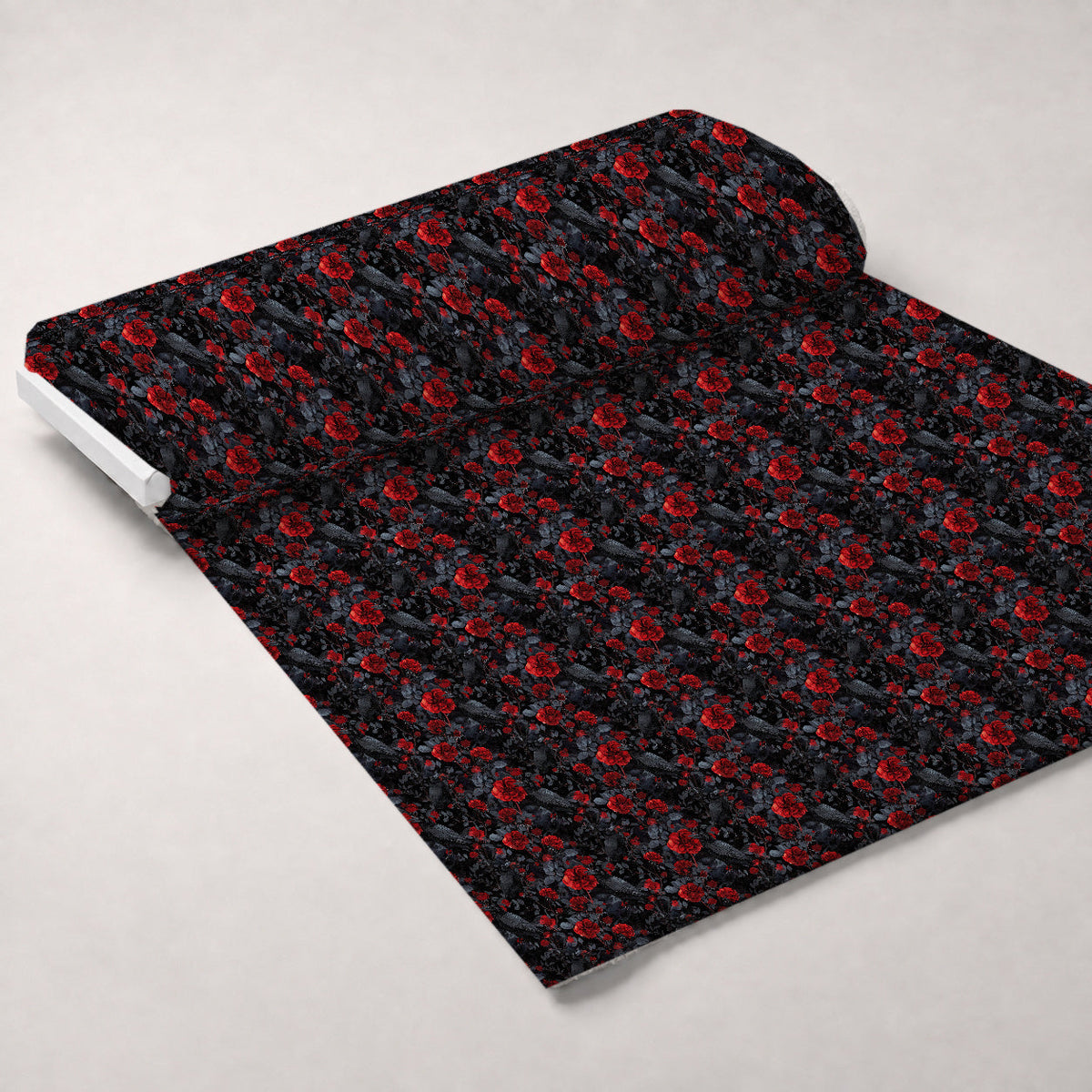 Moonlit Raven Garden Pattern 11 Fleece Fabric — fleece fabric unrolled bolt preview (mv-fleece-v1:bolt)