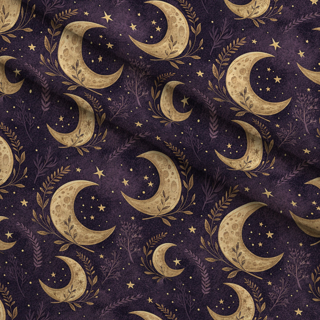 Moonlit Raven Pattern 25 Fleece Fabric — fleece fabric folded close-up preview (mv-fleece-v1:lying)
