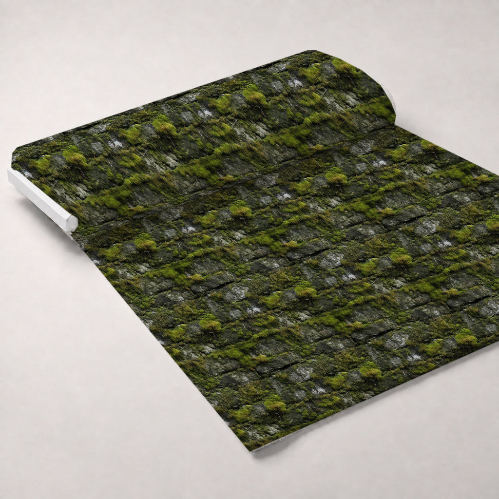 Moss Textures Pattern 2 Fleece Fabric — fleece fabric unrolled bolt preview (mv-fleece-v1:bolt)